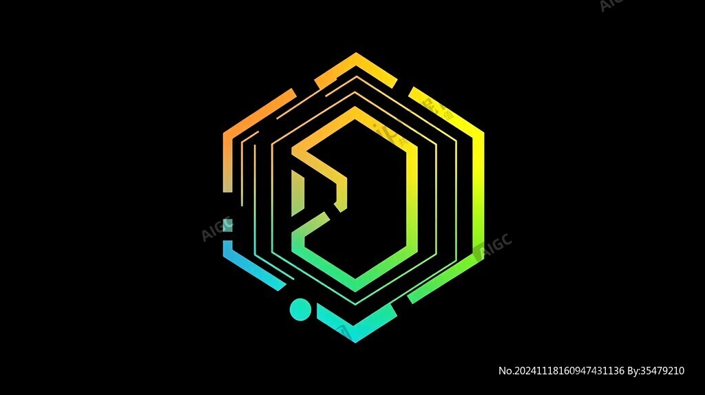 六边形光芒logo