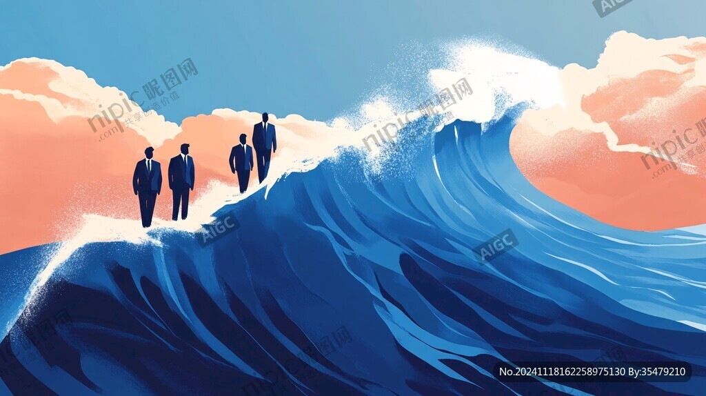 乘风破浪包装插画