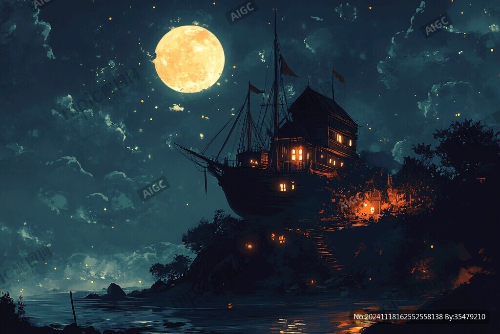 星月河幻想插画