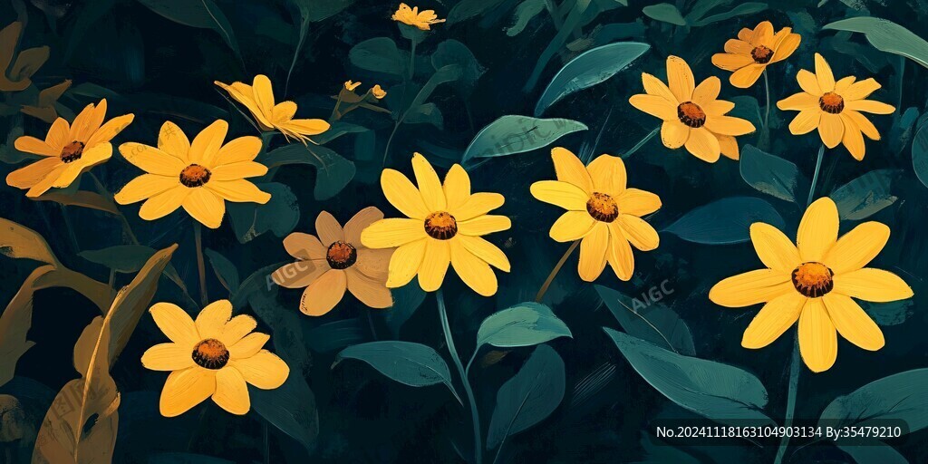 雏菊板绘插画