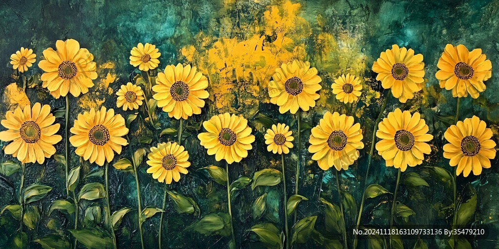 向日葵花壁画