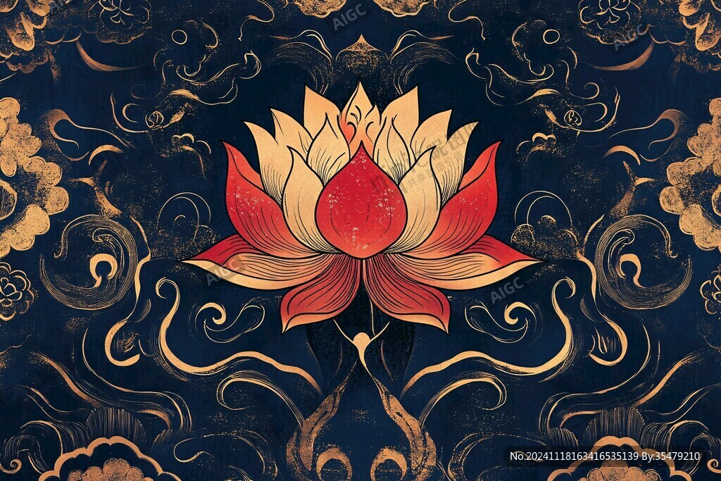 莲花吉祥纹理