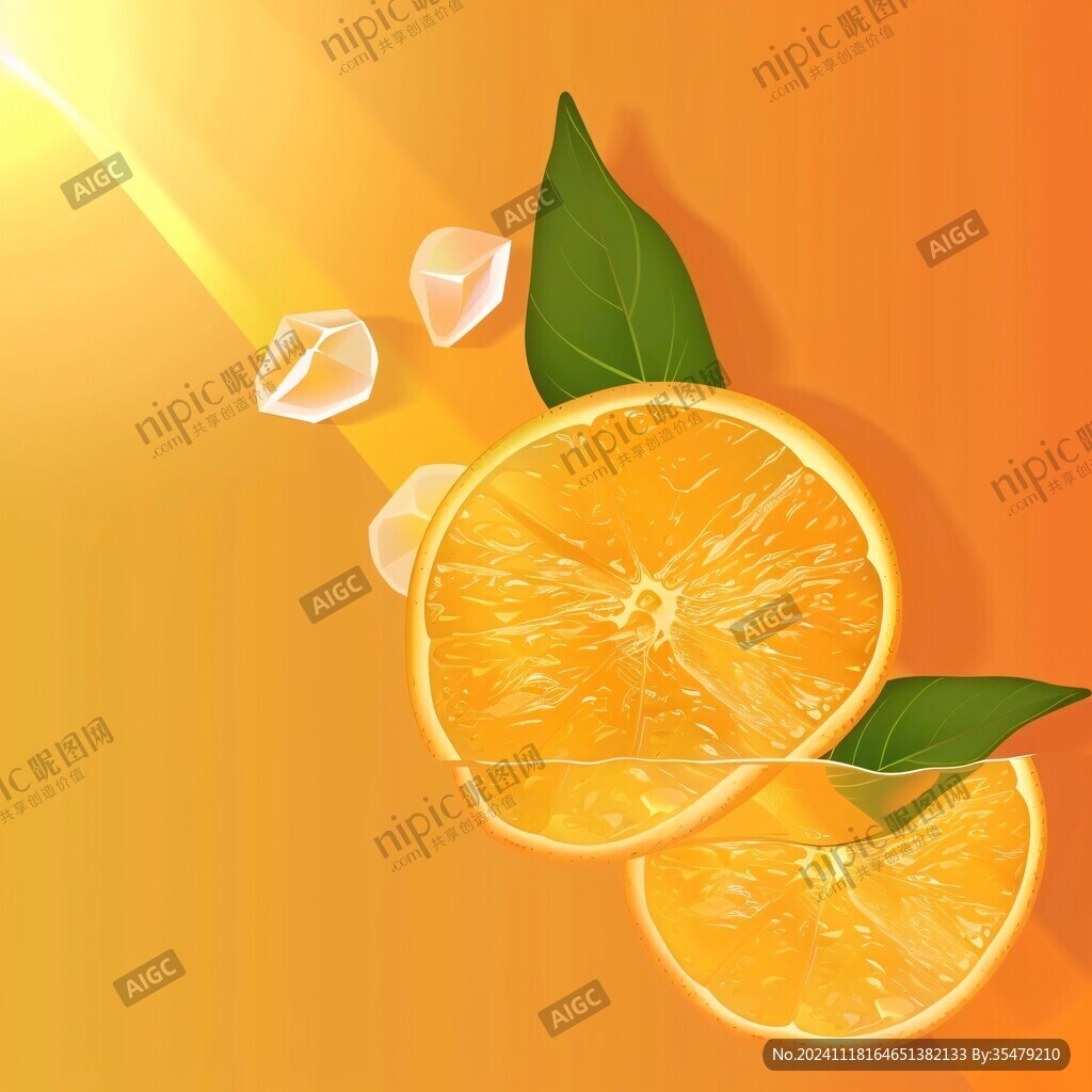 甜橙插画