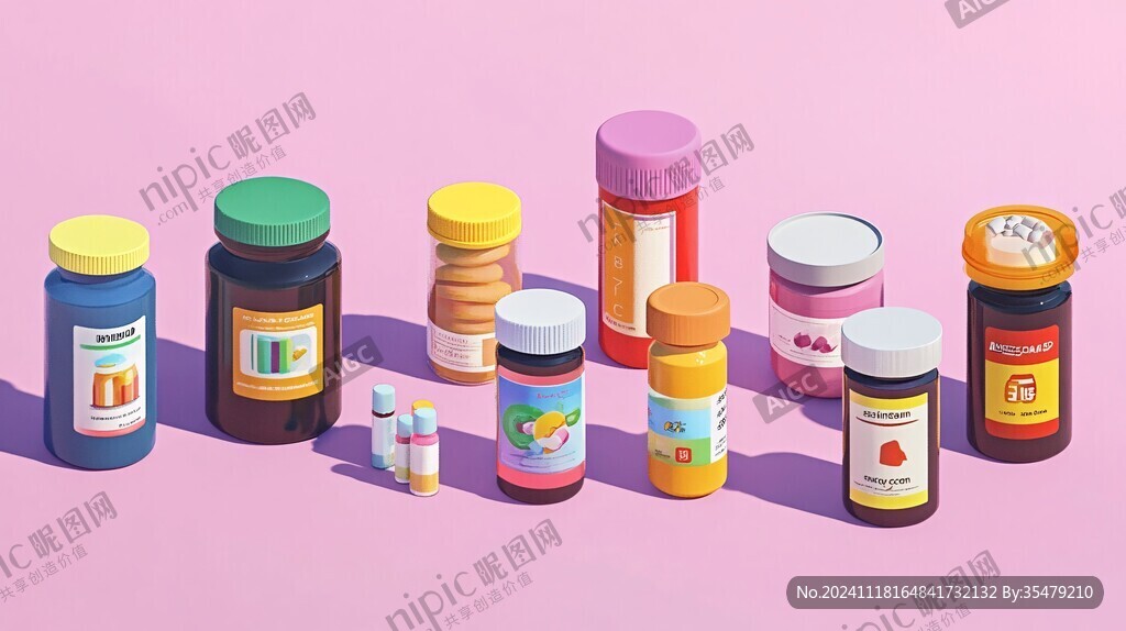保健品包装插画