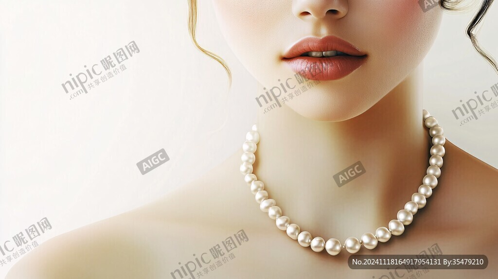 戴珍珠项链的女人