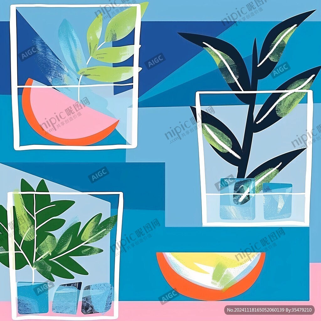 植物扁平插画