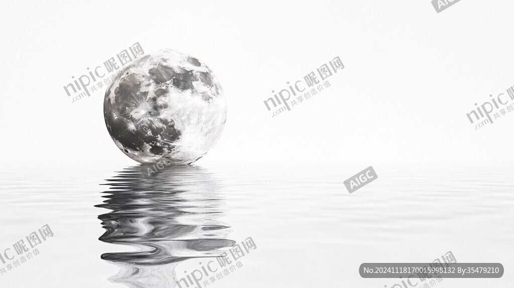 月色水面波纹投影