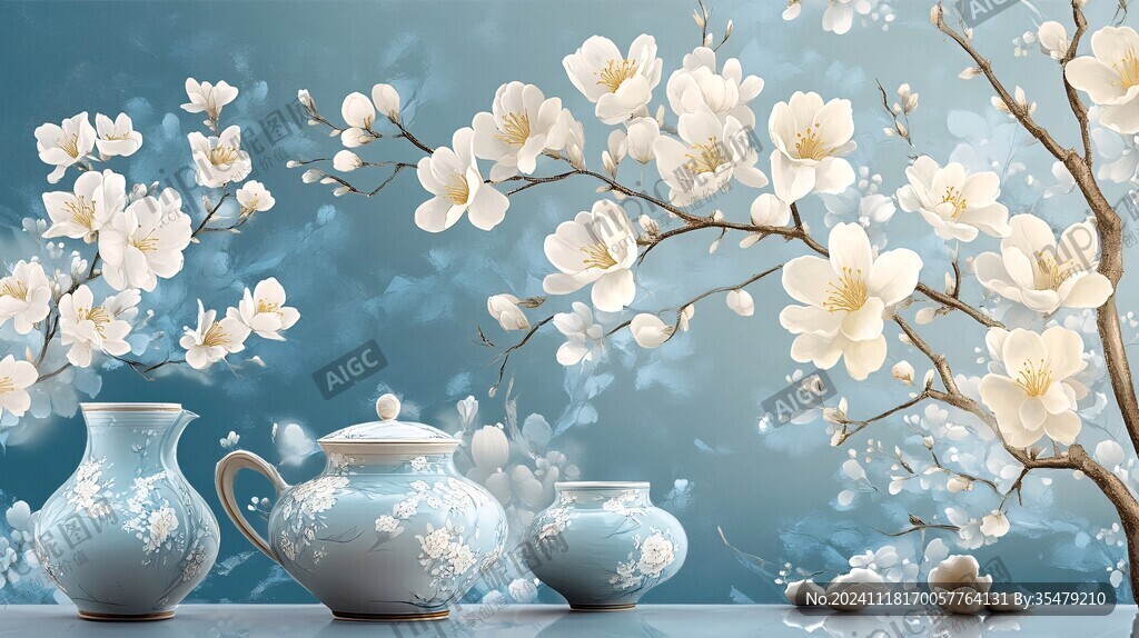 青花瓷桌面