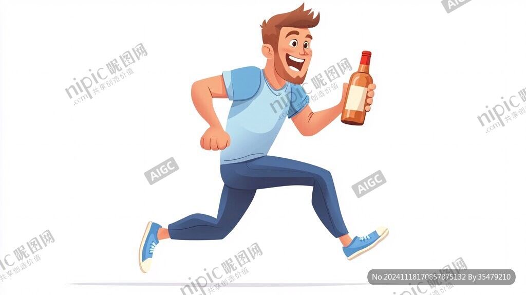 果酒人物插画