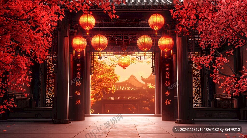 恭贺新禧户外场景