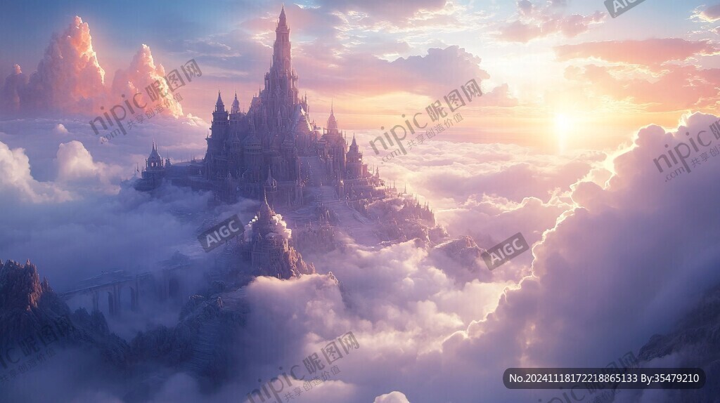 3d云海悬浮小岛