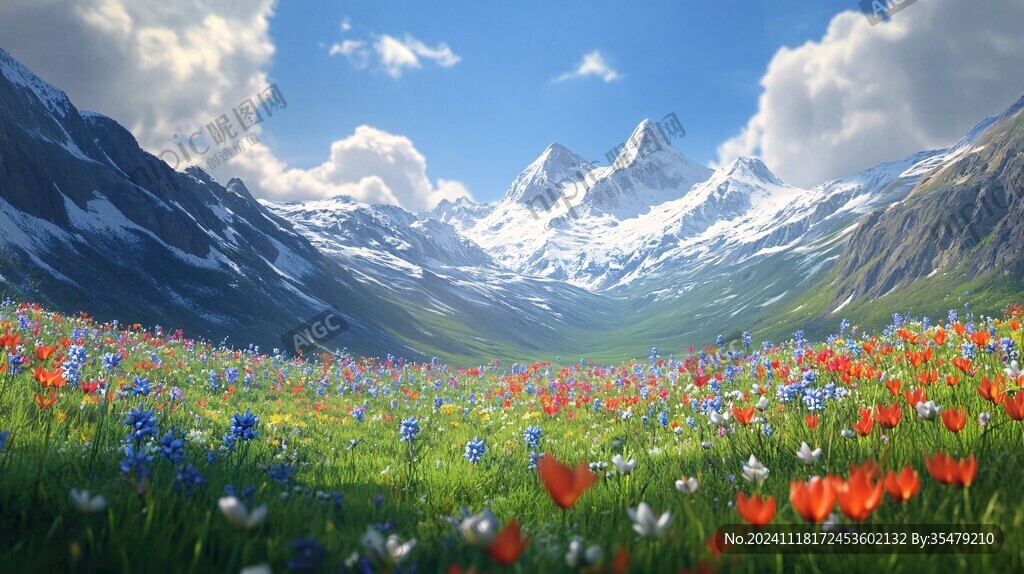 唯美梦幻花田场景