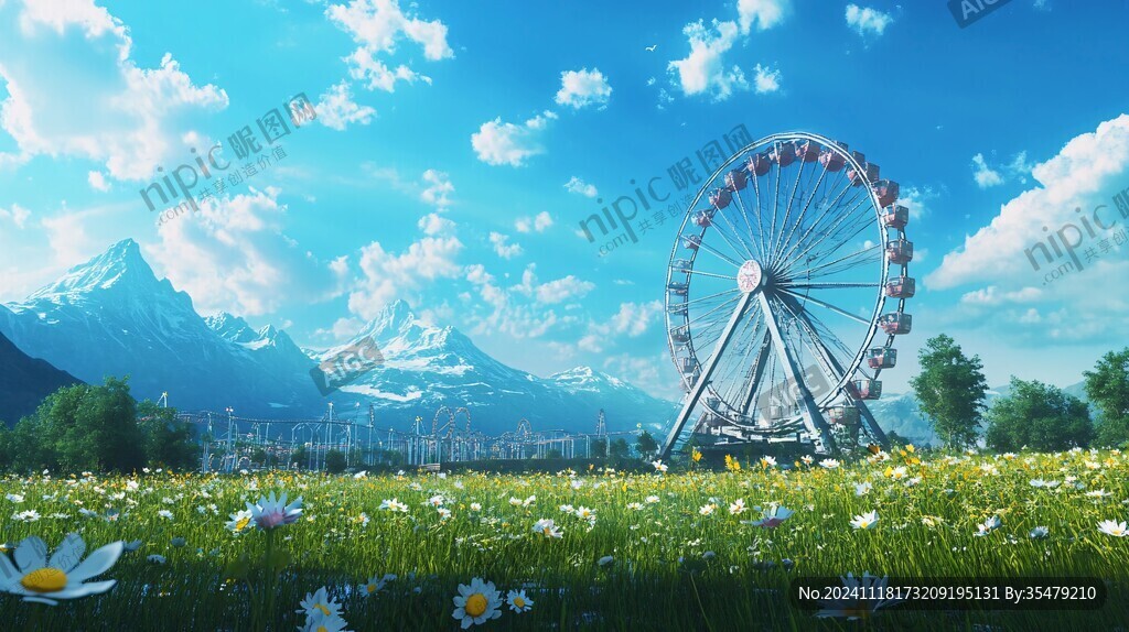 唯美梦幻花田场景