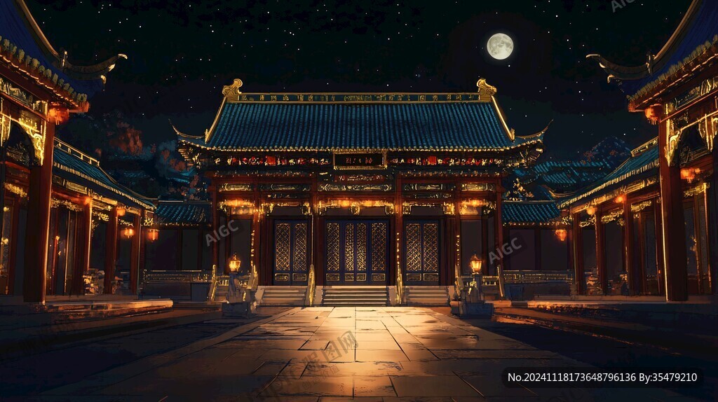古建夜景效果