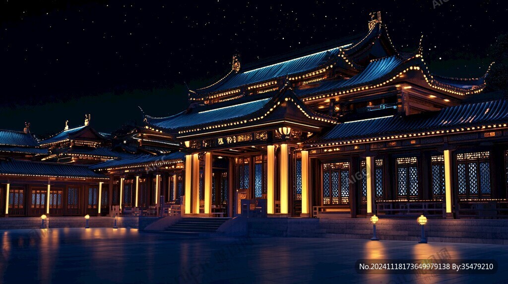 古建夜景效果