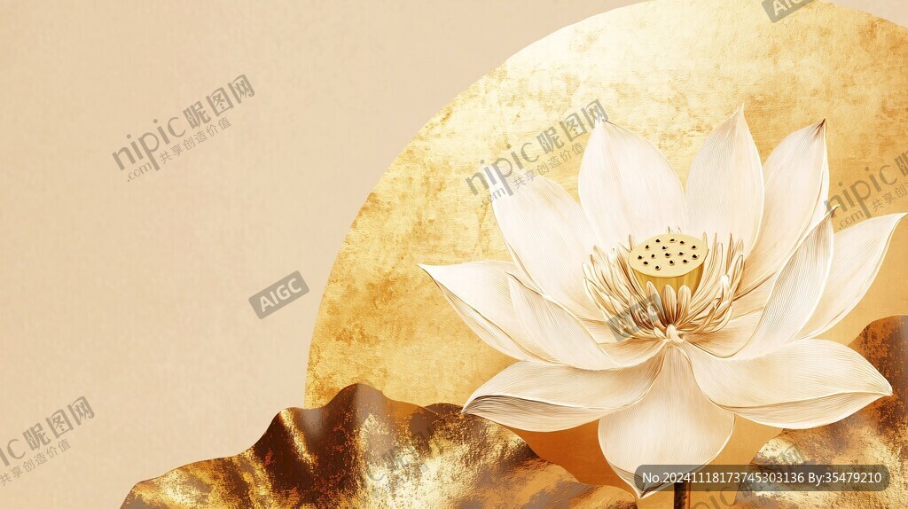 金色荷花壁纸