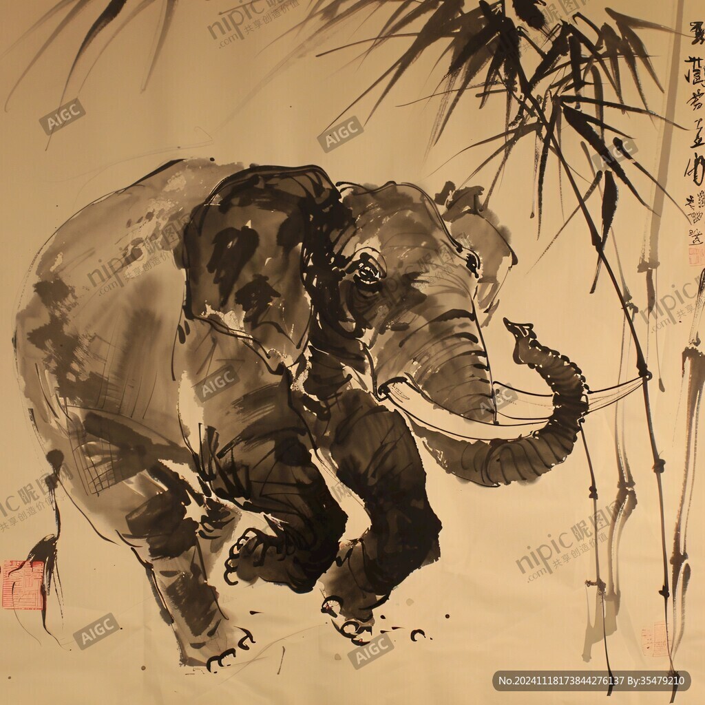 现代画大象