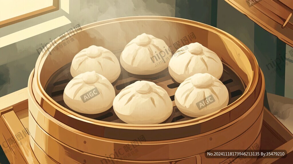 小笼包插画