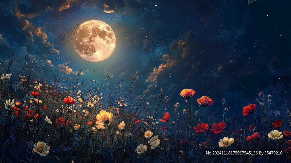 唯美月夜花