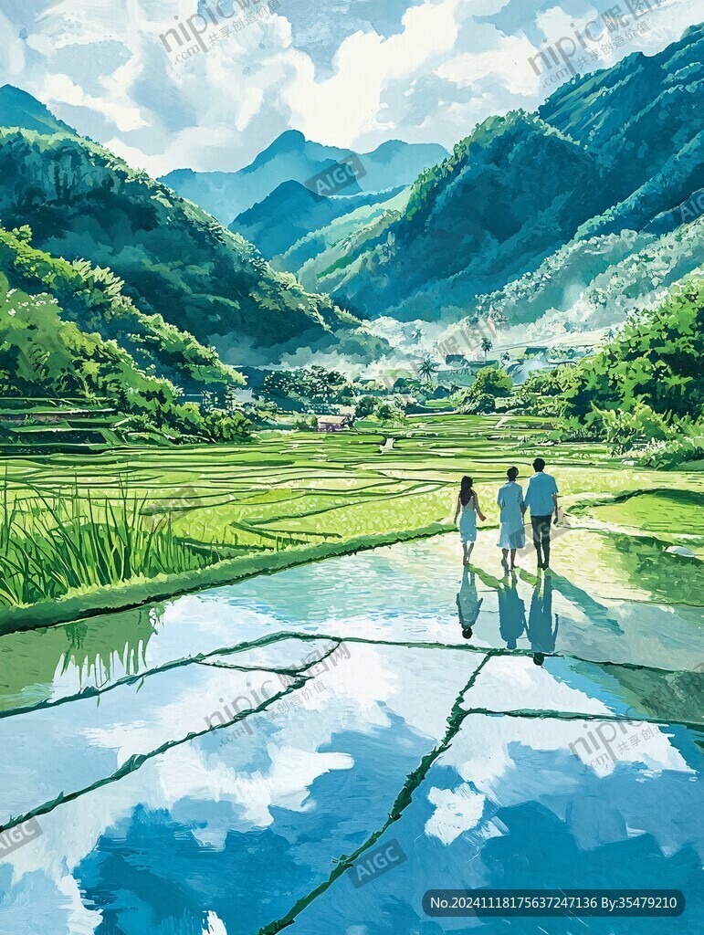 稻田鱼插画