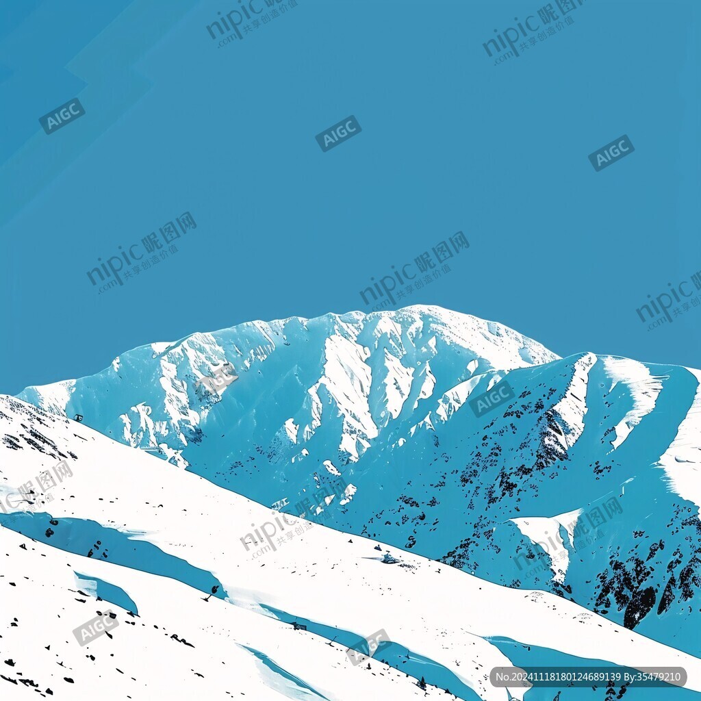 蓝天白云雪山桌面壁纸