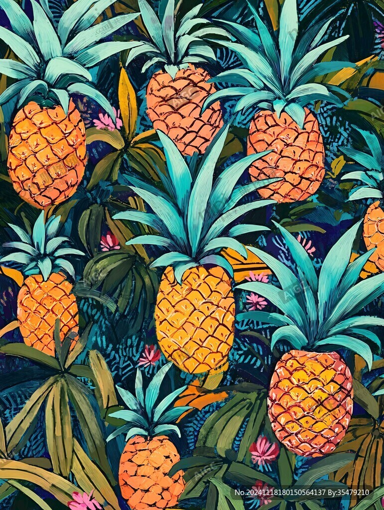 菠萝包装插画