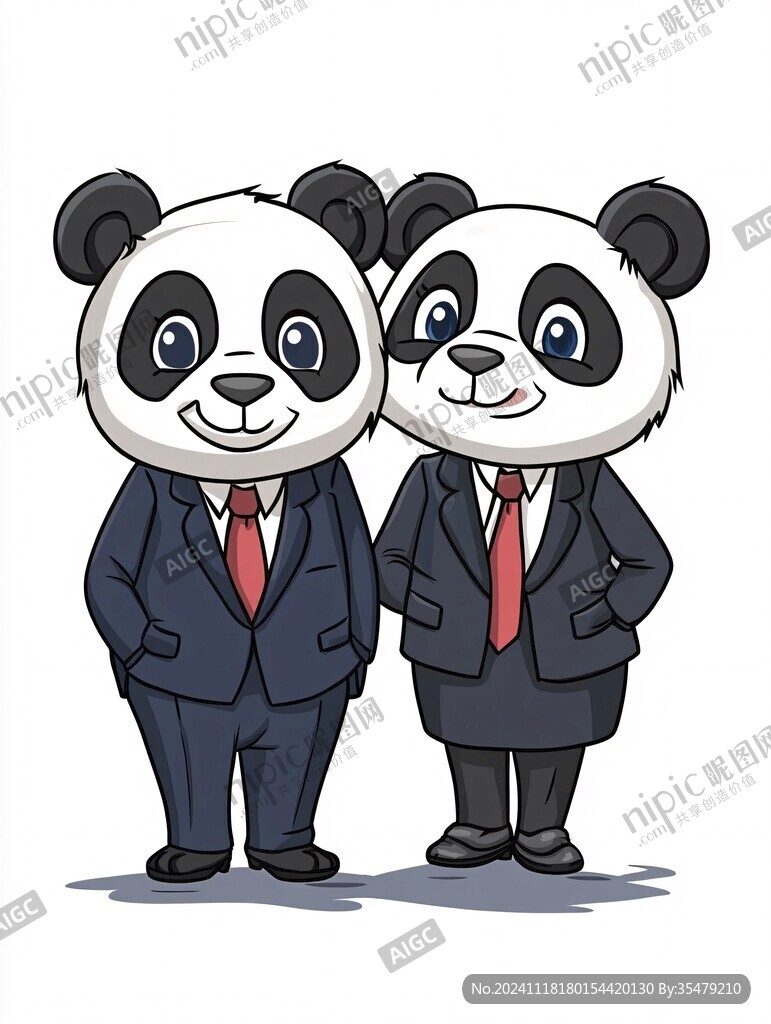 穿西装的熊猫