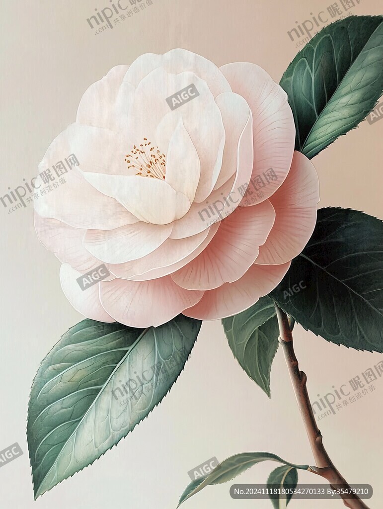 山茶花插画