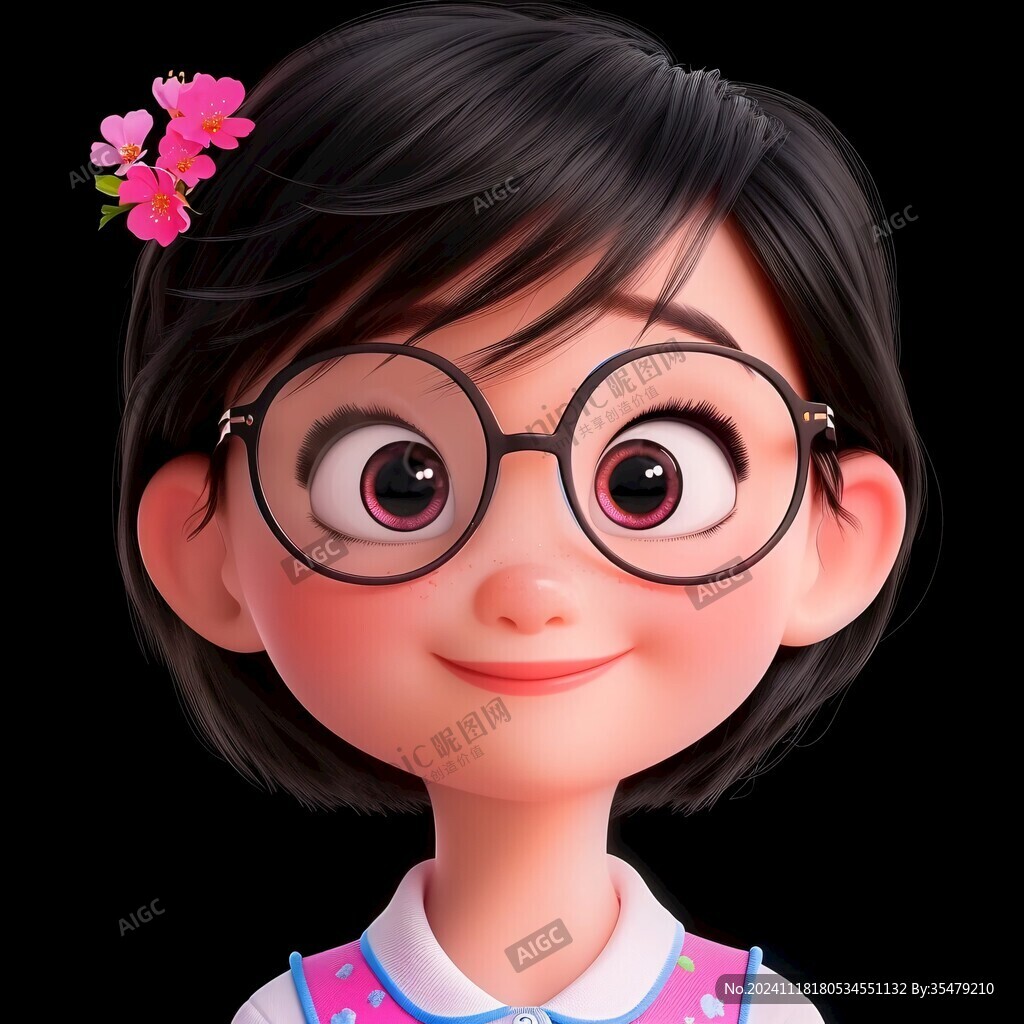 戴眼镜q版女孩