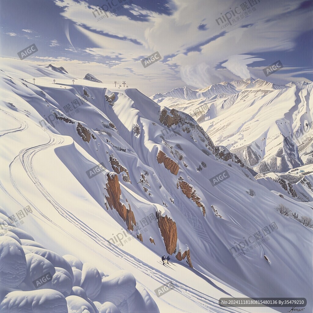 电脑绘画雪山