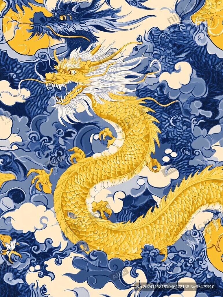 金色龙纹金龙苍龙青龙