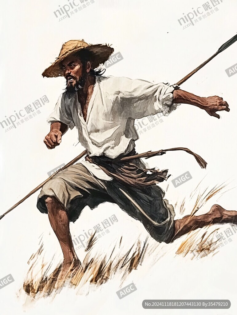 渔翁插画