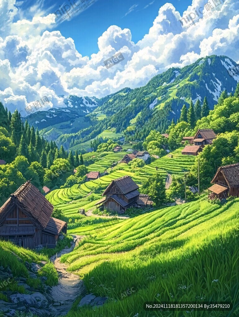 日系风景插画