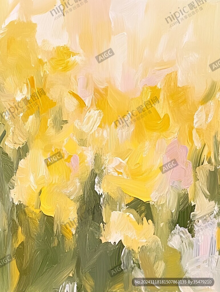 油画笔触花卉设计