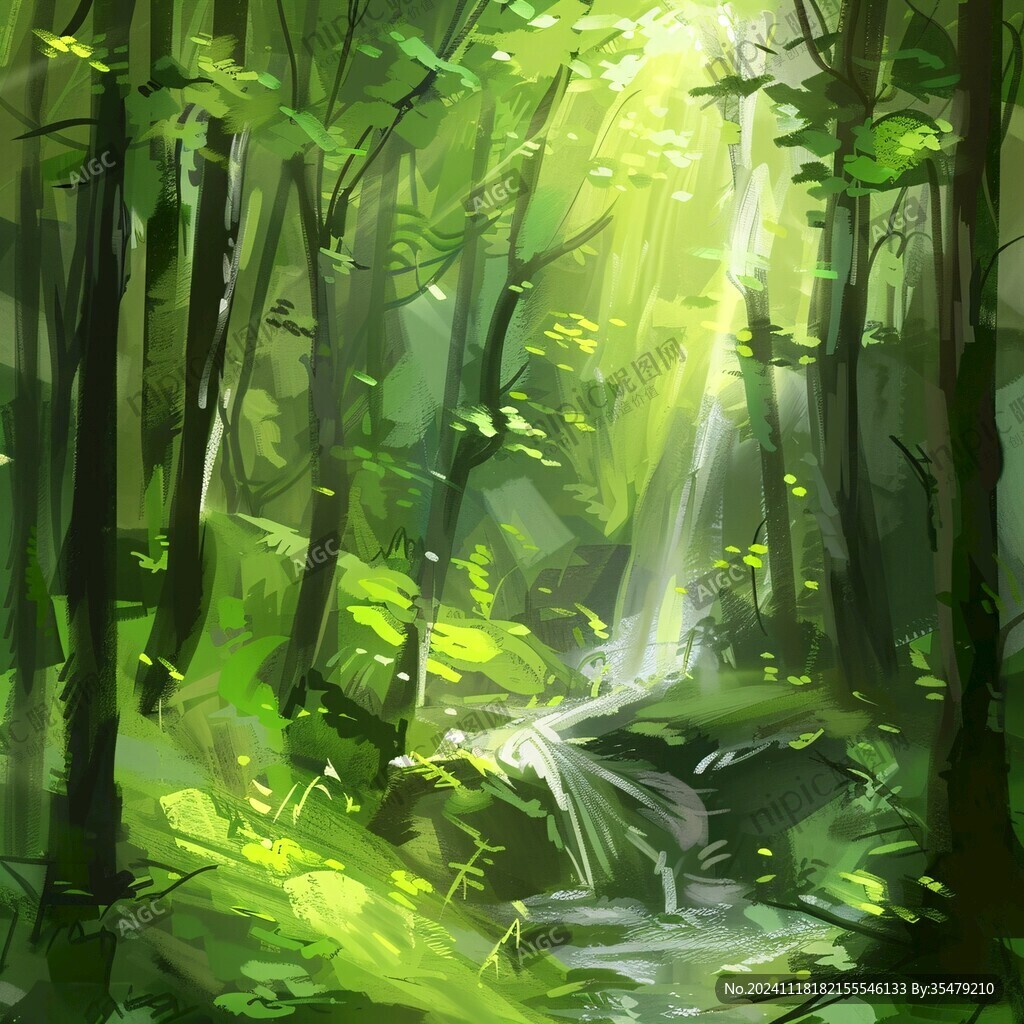 深林插画