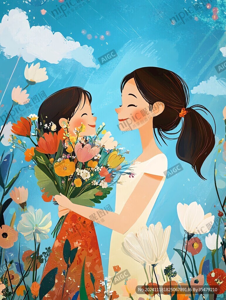 母亲节海报插画