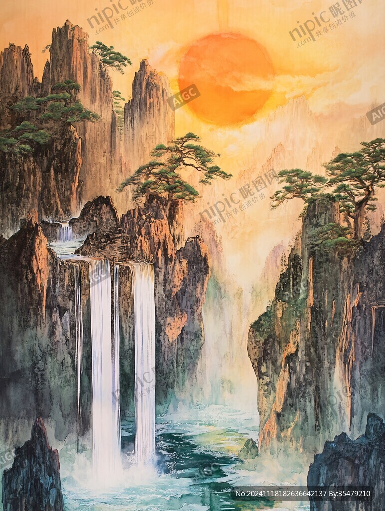 工笔旭日东升