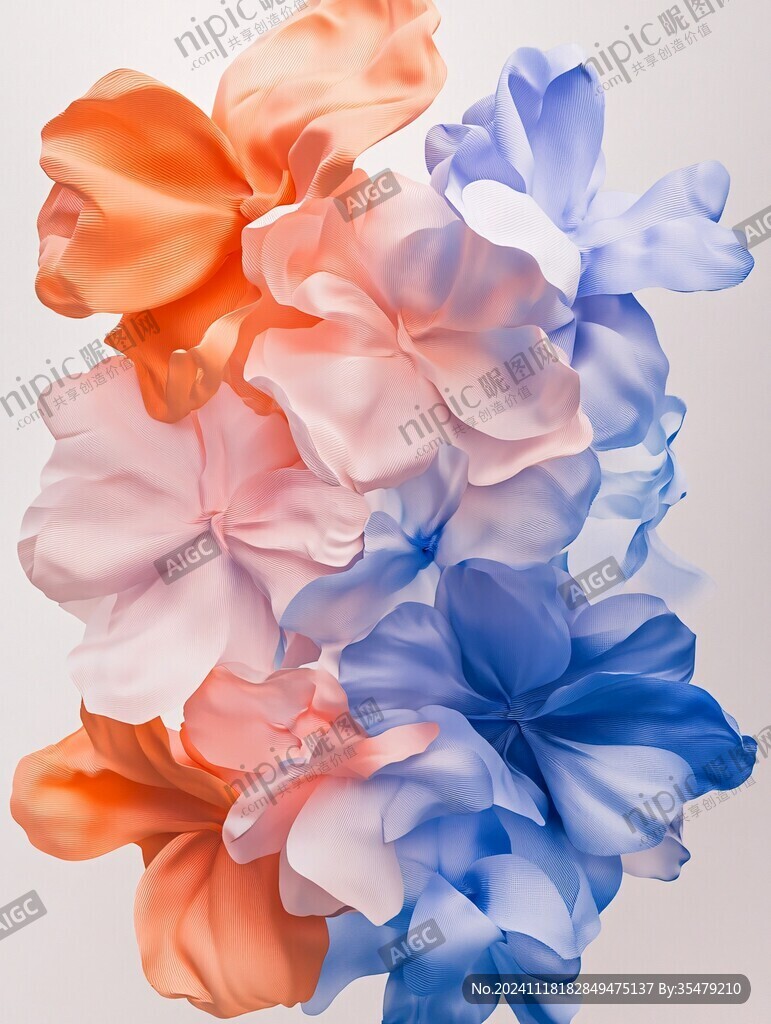 3d膨胀风花朵