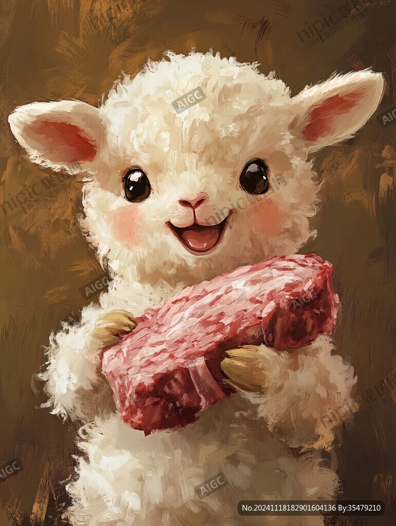 萌系小羊插画