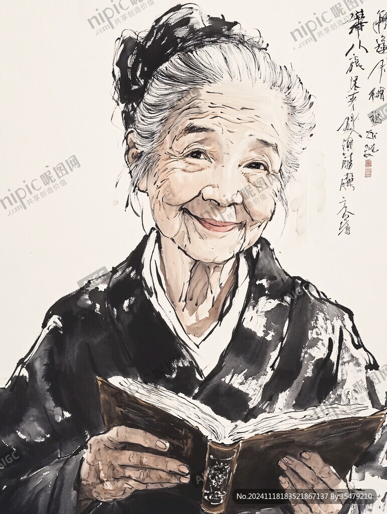读书人物画