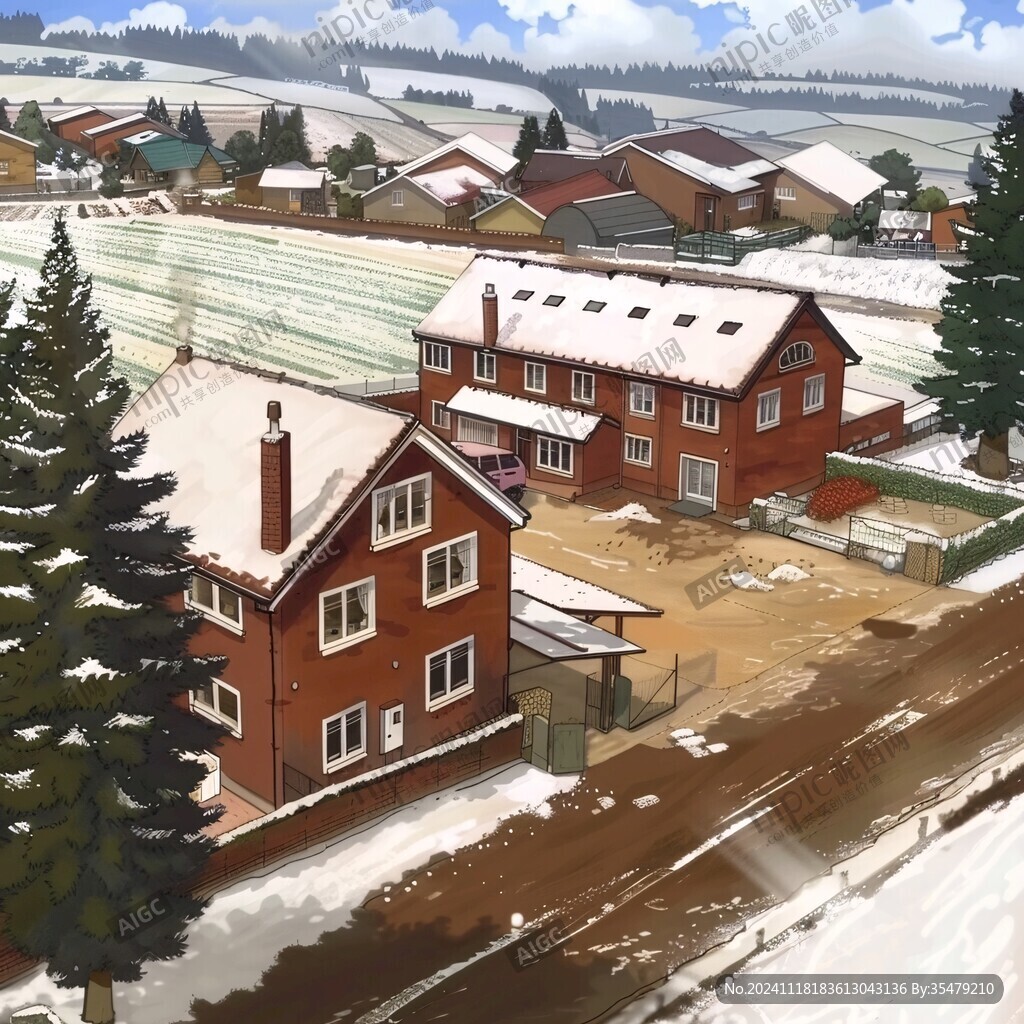 雪乡插画