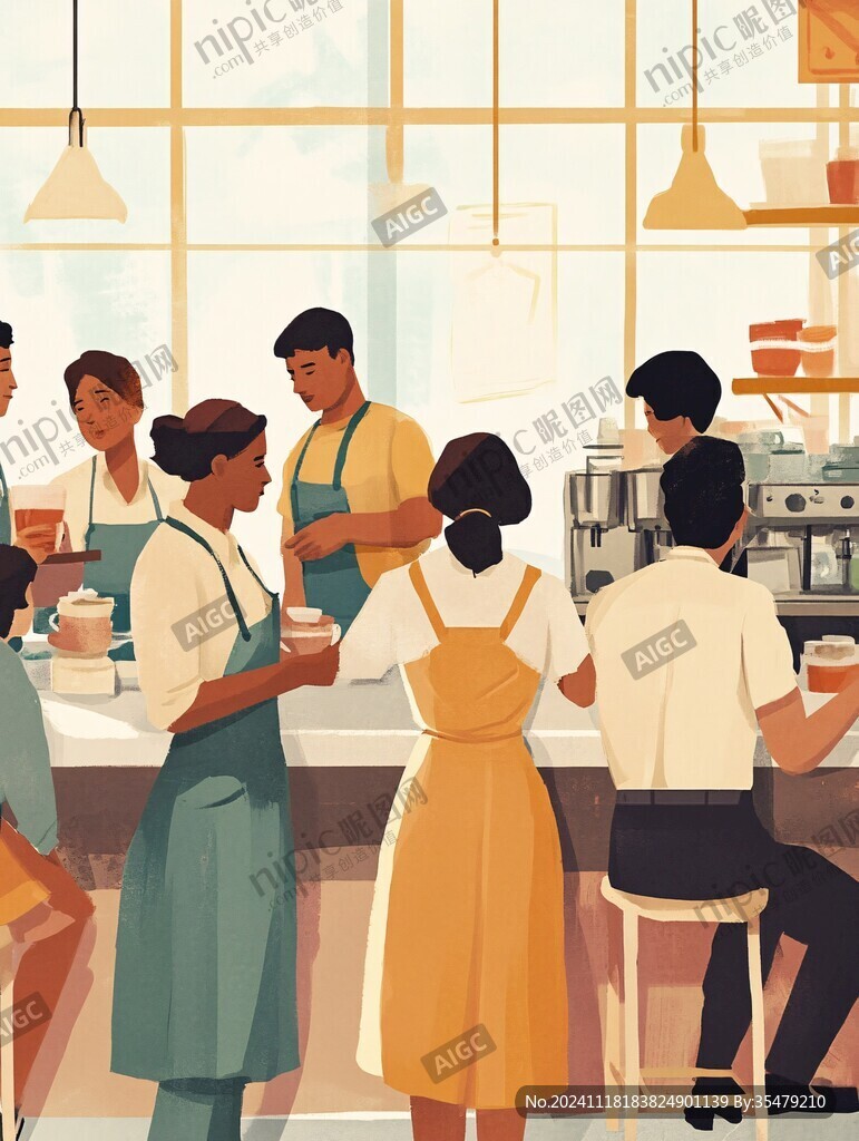 手工作坊人物插画