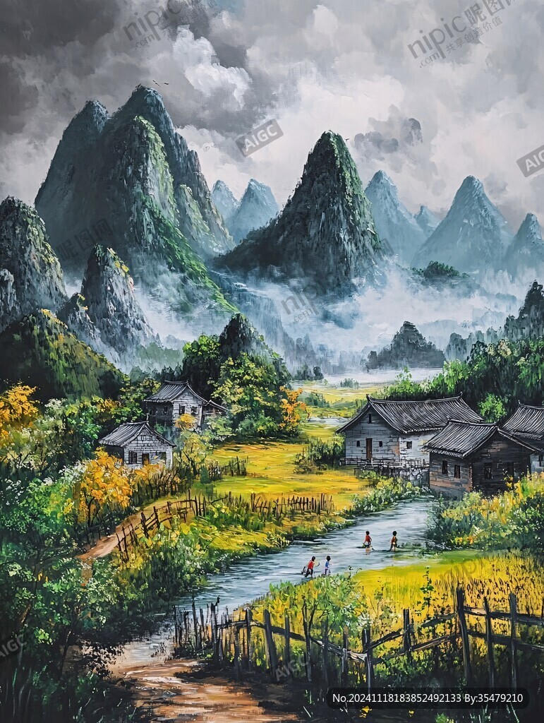 兴坪古镇油画