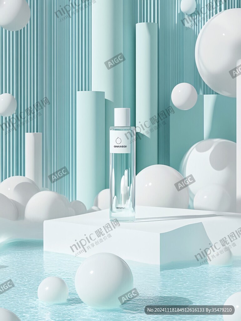 护肤品3d镭射背景