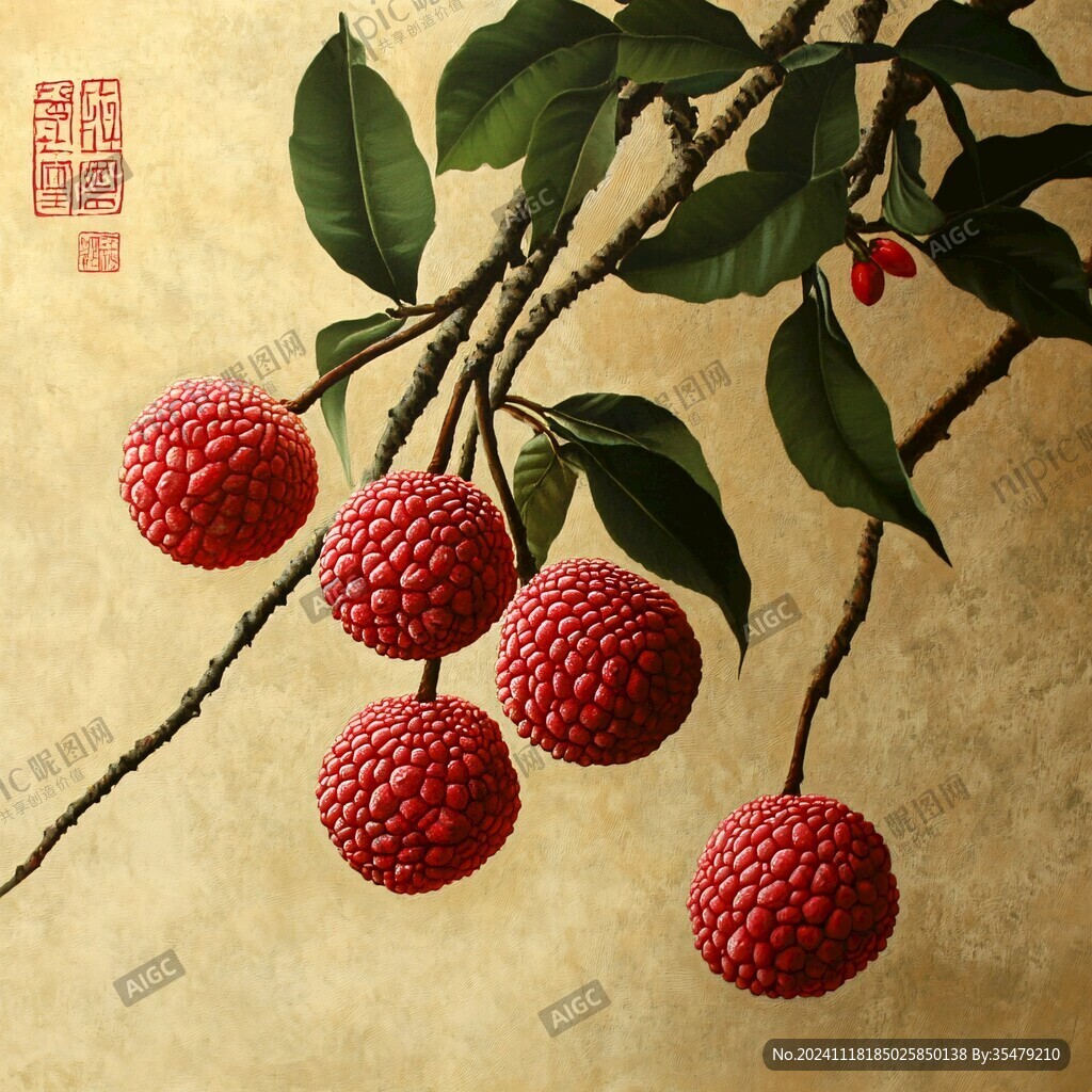 无框画荔枝