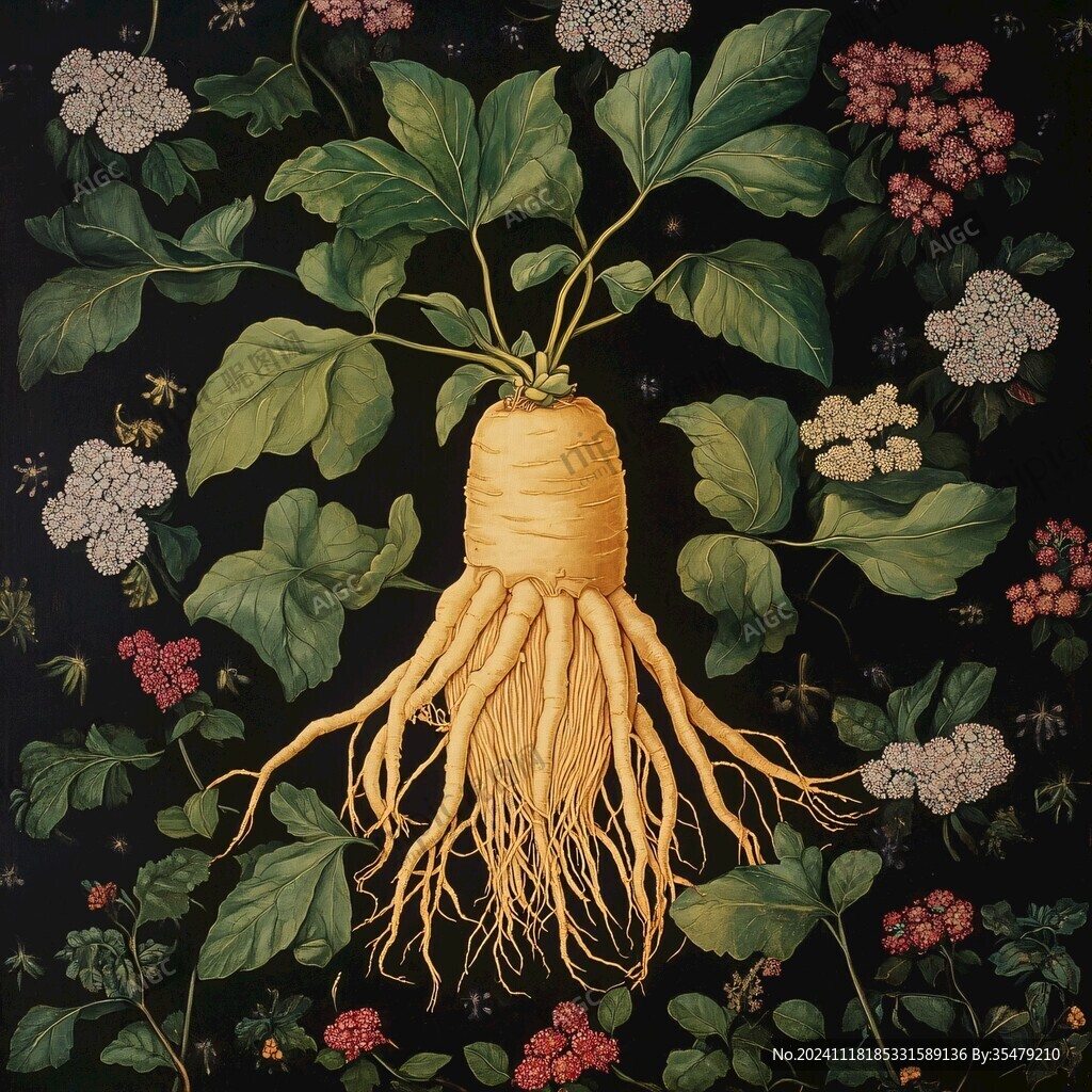人参插画版画