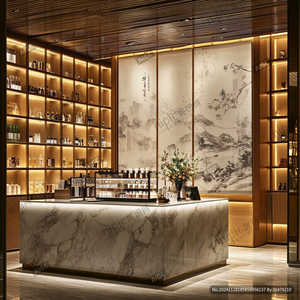 新中式酒店前台