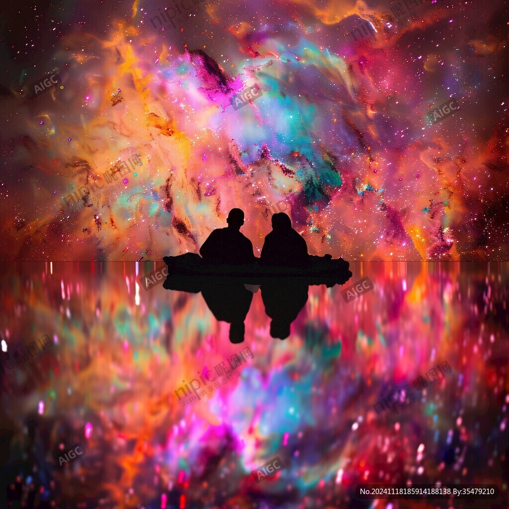 情侣看流星雨