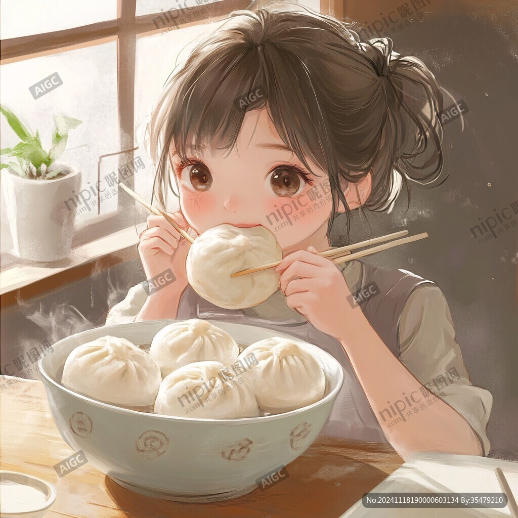 小笼包插画