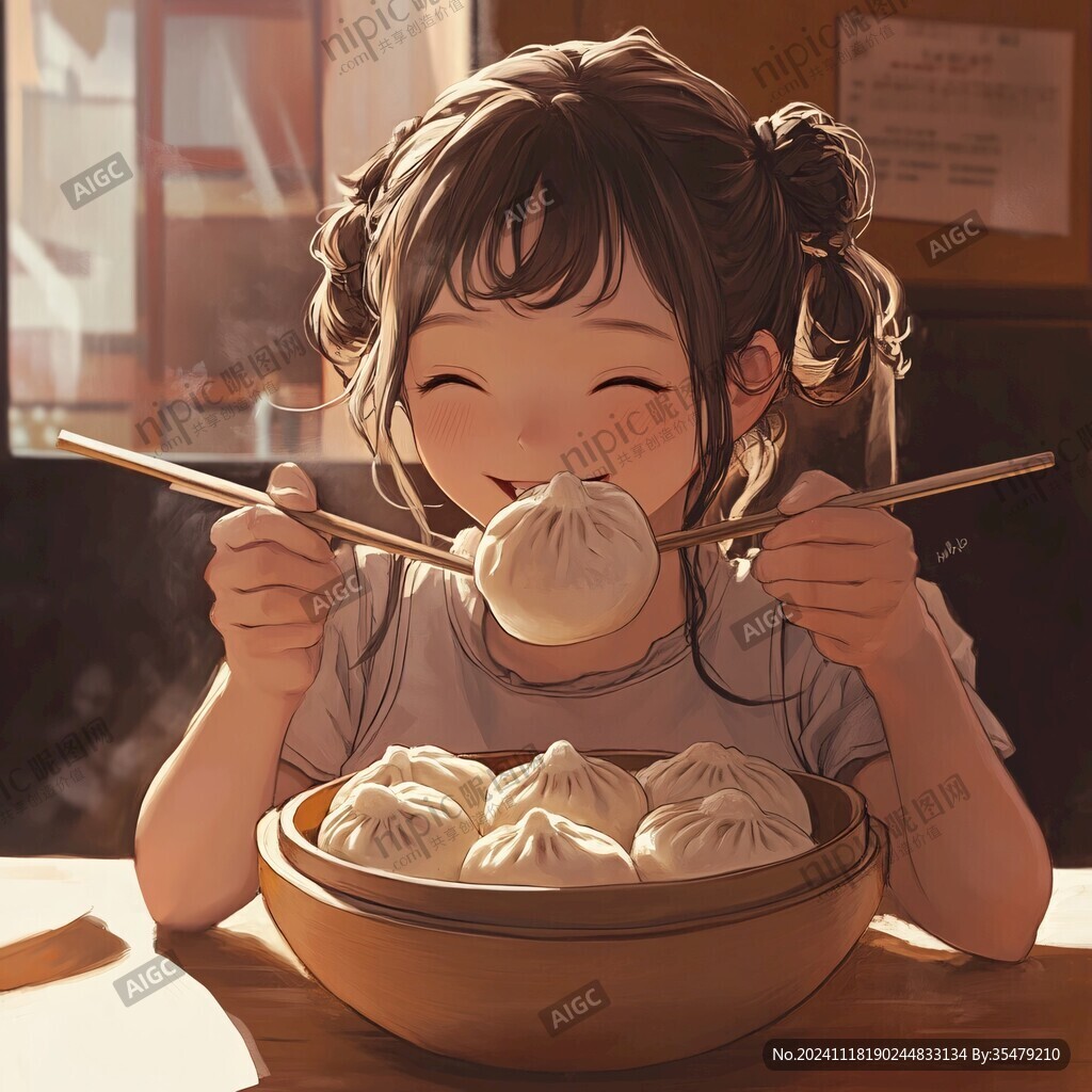 吃面插画